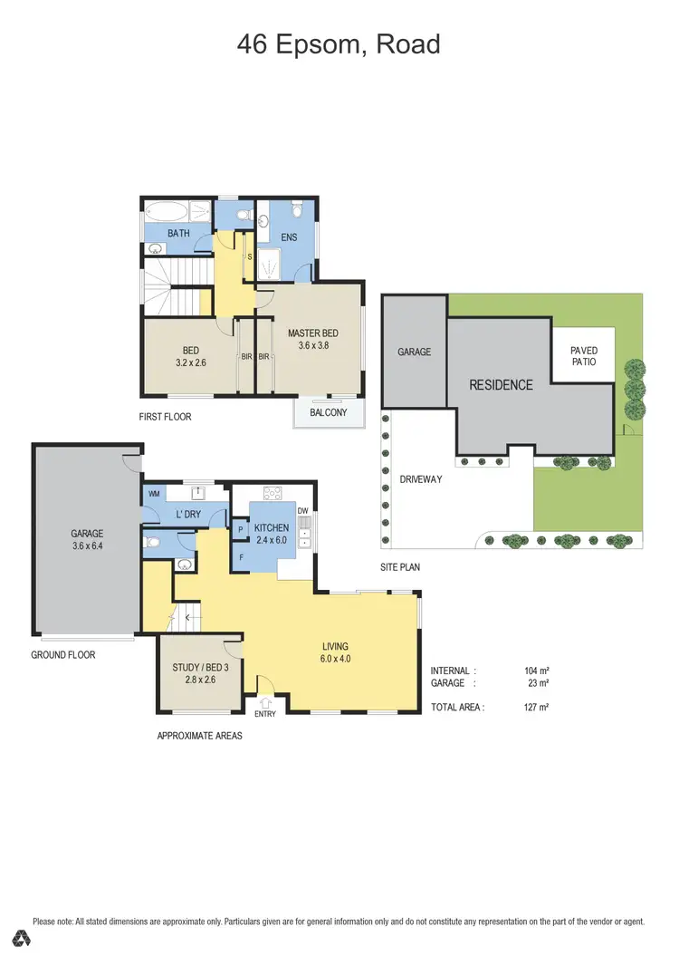Floorplan of Homely townhouse listing, 46 Epsom Road, Ascot Vale VIC 3032