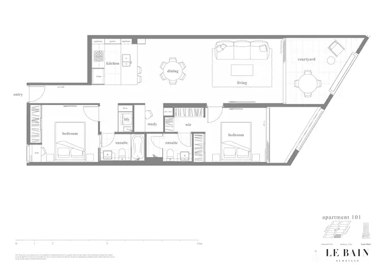 Floorplan of Homely apartment listing, 101/20 Wyandra Street, Newstead QLD 4006