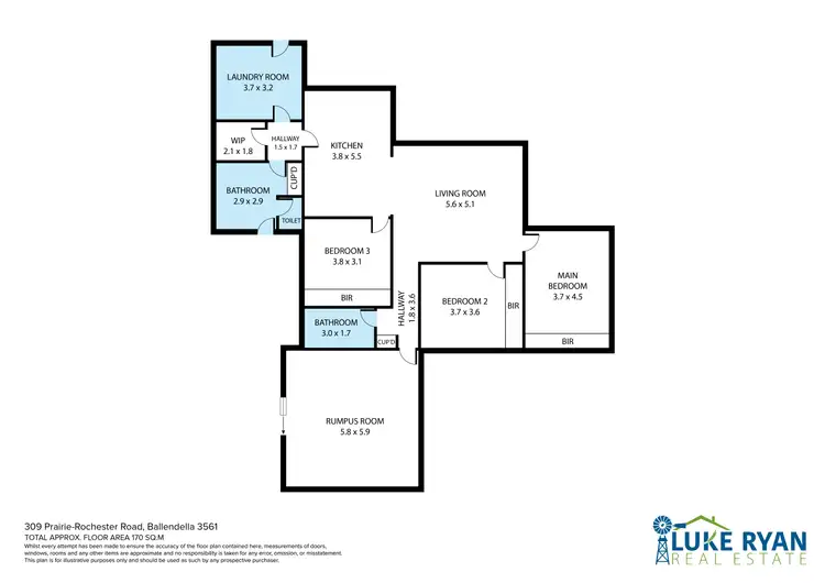 Floorplan of Homely rural property listing, 309 Prairie-Rochester Road, Ballendella VIC 3561