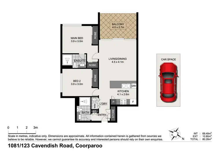Floorplan of Homely unit listing, 1081/123 Cavendish Road, Coorparoo QLD 4151