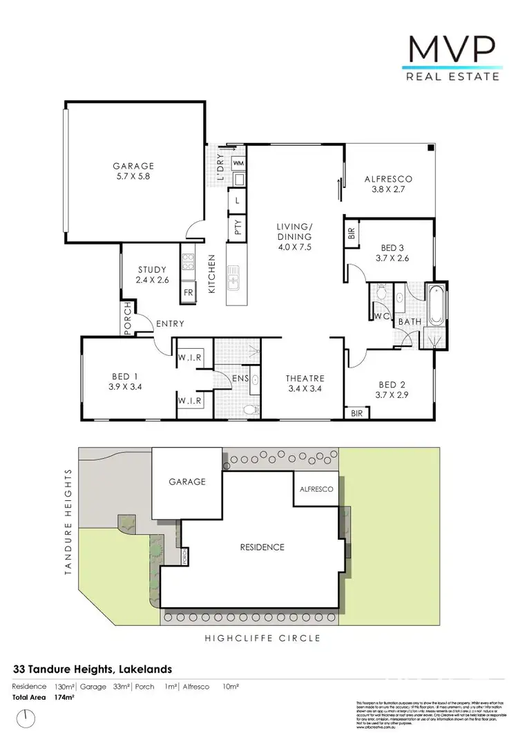 Floorplan of Homely house listing, 33 Tandure Heights, Lakelands WA 6180