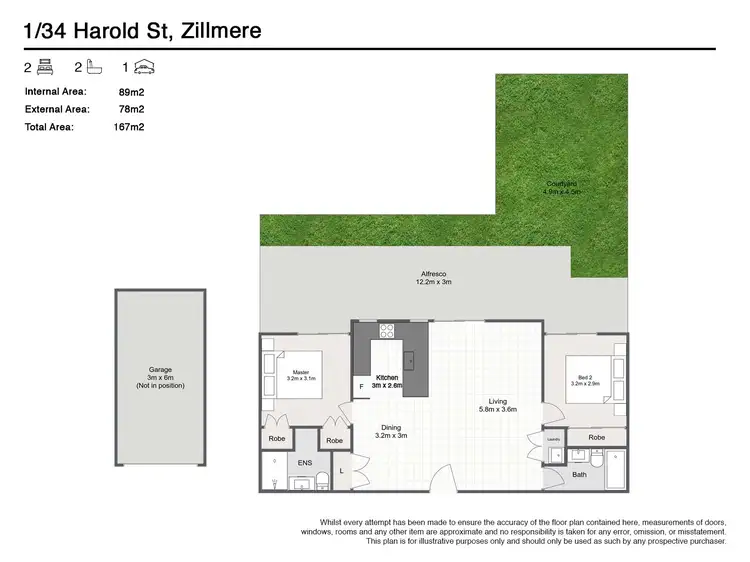 Floorplan of Homely unit listing, 1/34 Harold Street, Zillmere QLD 4034