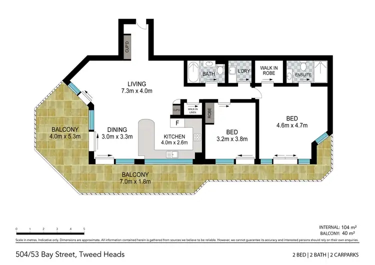 Floorplan of Homely apartment listing, 504/53 Bay Street, Tweed Heads NSW 2485