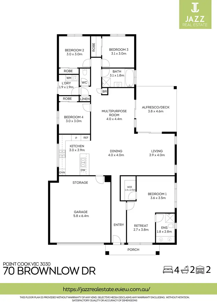 Floorplan of Homely house listing, 70 Brownlow Drive, Point Cook VIC 3030