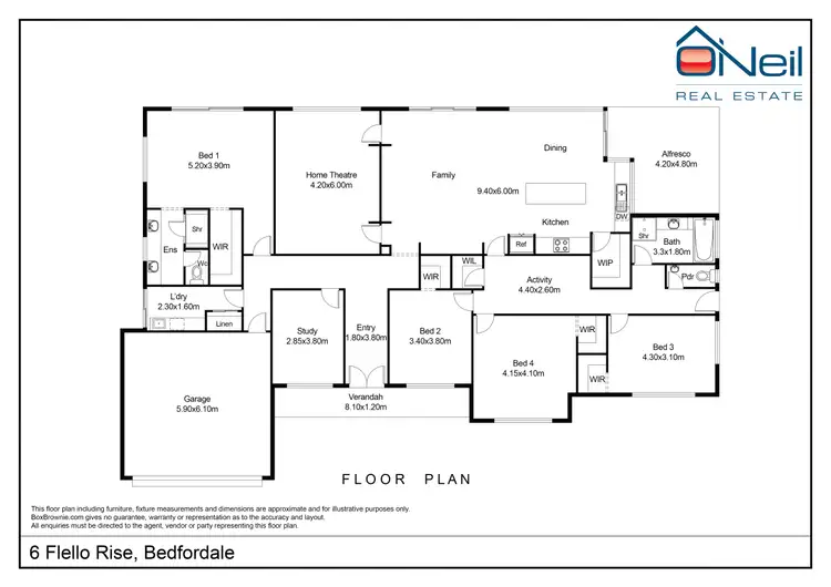 Floorplan of Homely house listing, 6 Flello Rise, Bedfordale WA 6112