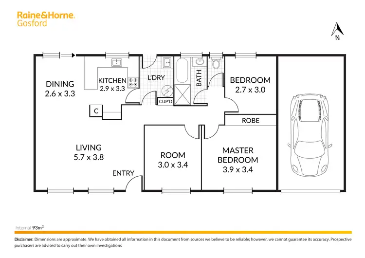 Floorplan of Homely semi-detached listing, 2/253 Brisbane Water Drive, West Gosford NSW 2250