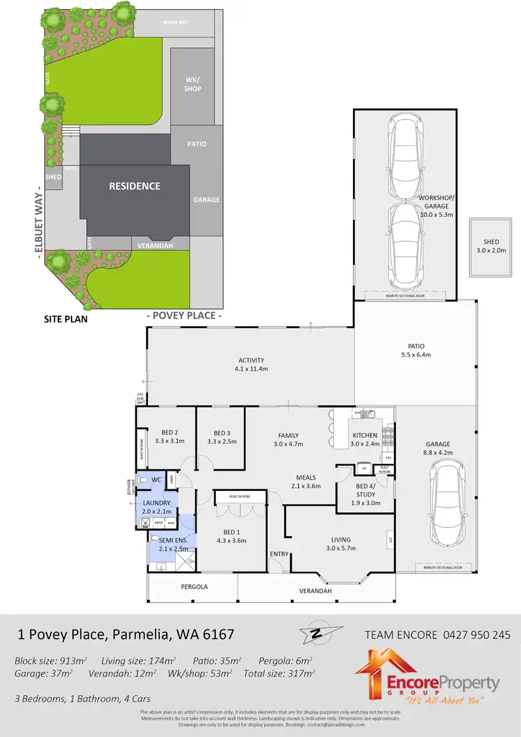 Floorplan of Homely house listing, 1 Povey Place, Parmelia WA 6167
