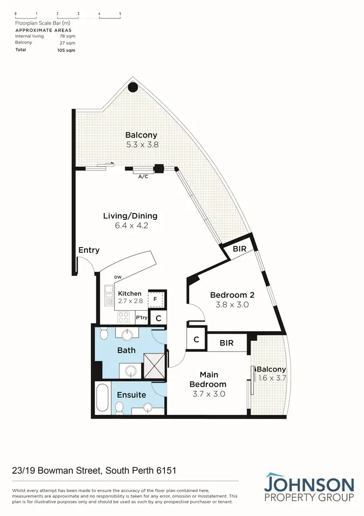 Floorplan of Homely apartment listing, 23/19 Bowman Street, South Perth WA 6151