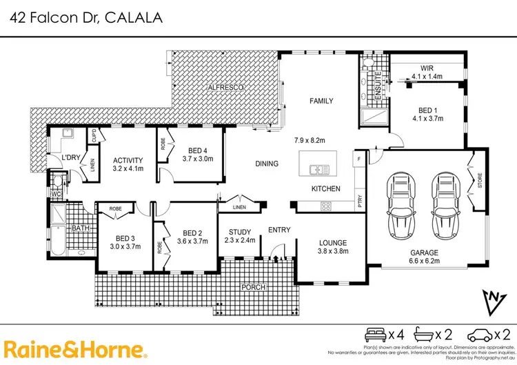 Floorplan of Homely house listing, 42 Falcon Drive, Tamworth NSW 2340