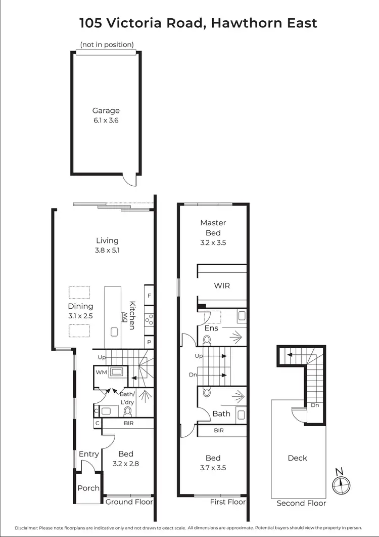 Floorplan of Homely townhouse listing, 105 Victoria Road, Hawthorn East VIC 3123