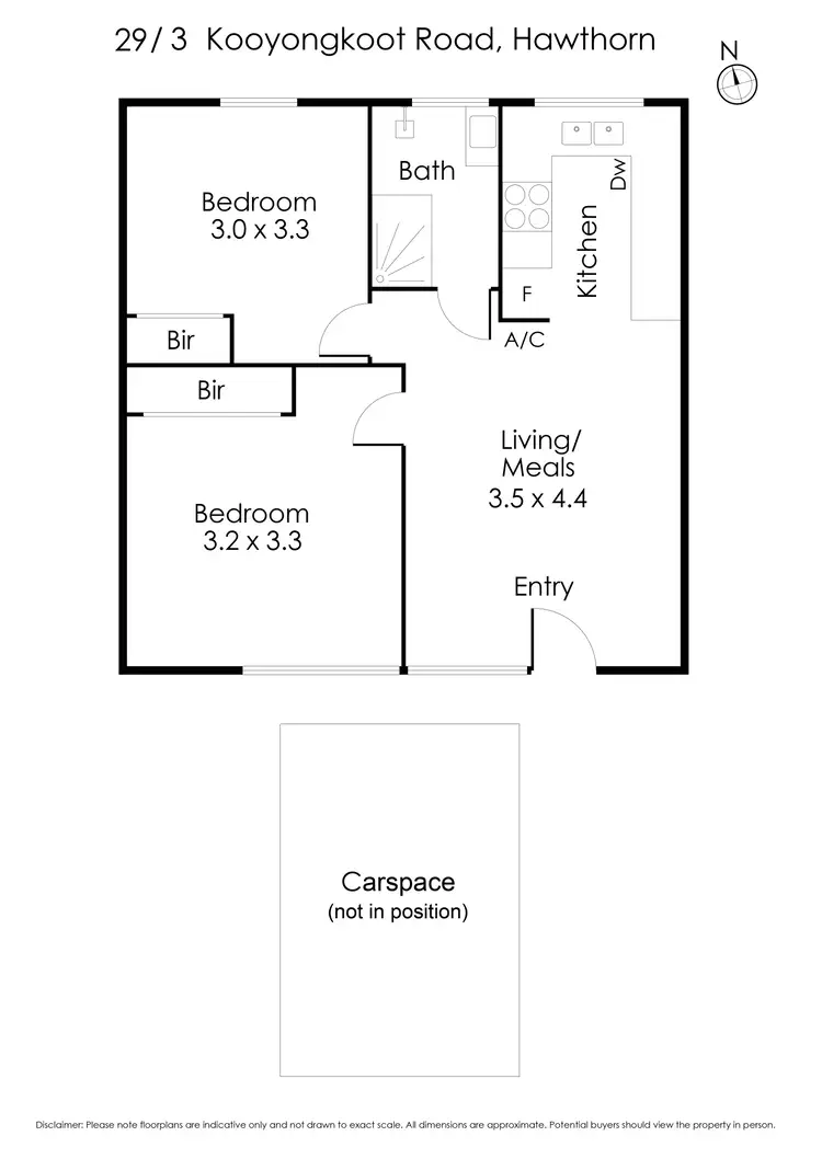 Floorplan of Homely apartment listing, 29/3 Kooyongkoot Road, Hawthorn VIC 3122