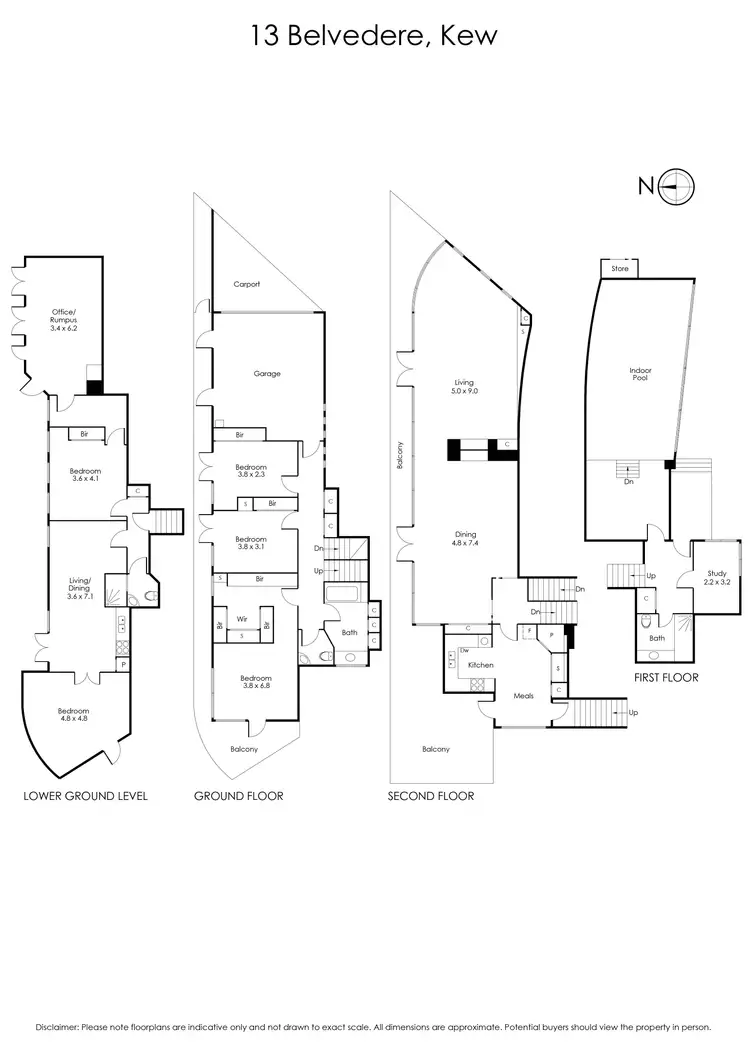 Floorplan of Homely house listing, 13 Belvedere, Kew VIC 3101