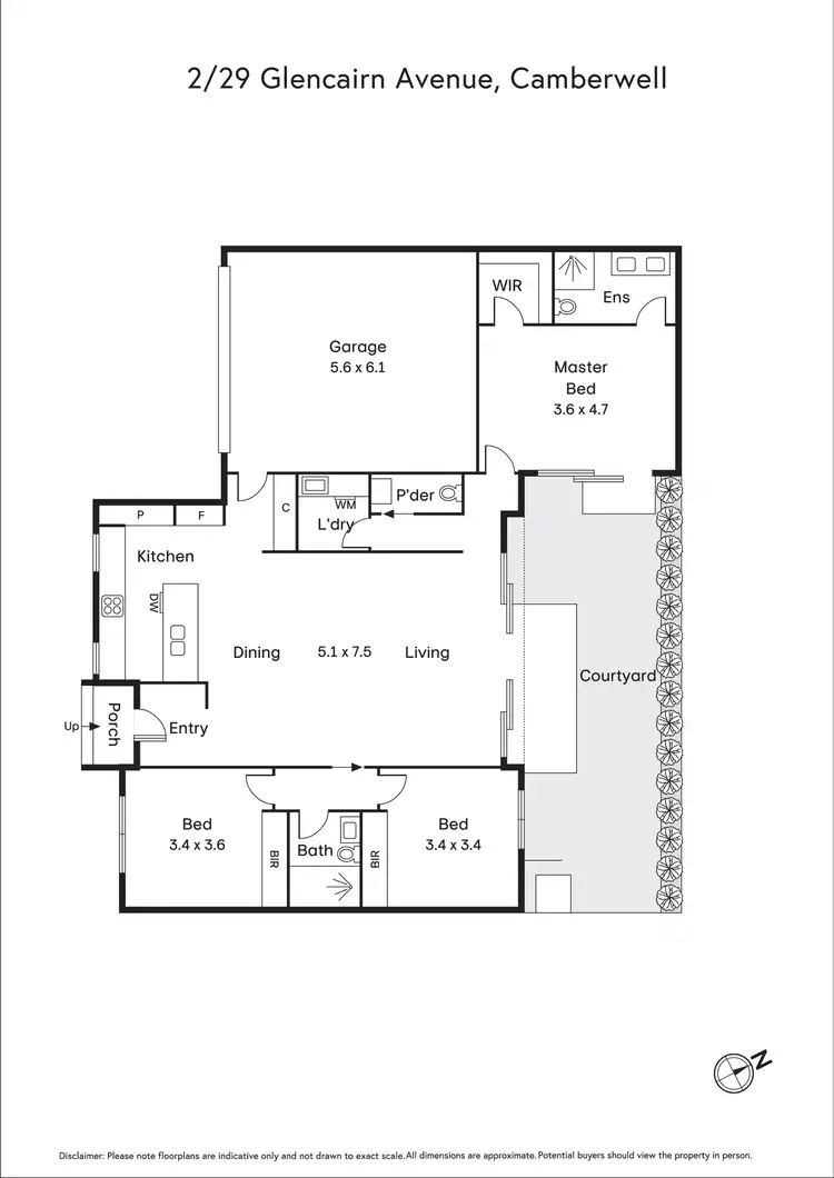 Floorplan of Homely townhouse listing, 2/29 Glencairn Avenue, Camberwell VIC 3124