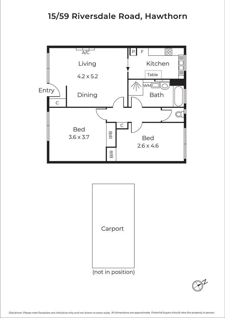 Floorplan of Homely apartment listing, 15/59 Riversdale Road, Hawthorn VIC 3122