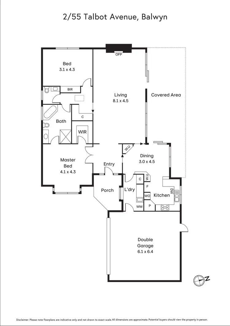 Floorplan of Homely unit listing, 2/55 Talbot Avenue, Balwyn VIC 3103