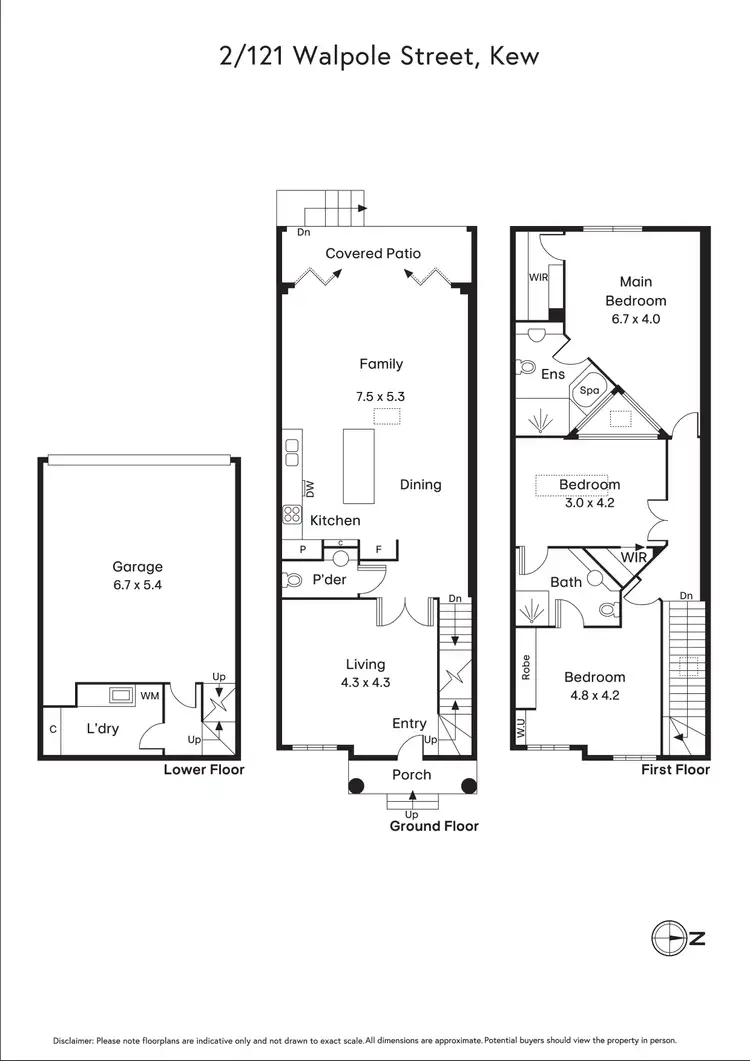 Floorplan of Homely townhouse listing, 2/121 Walpole Street, Kew VIC 3101