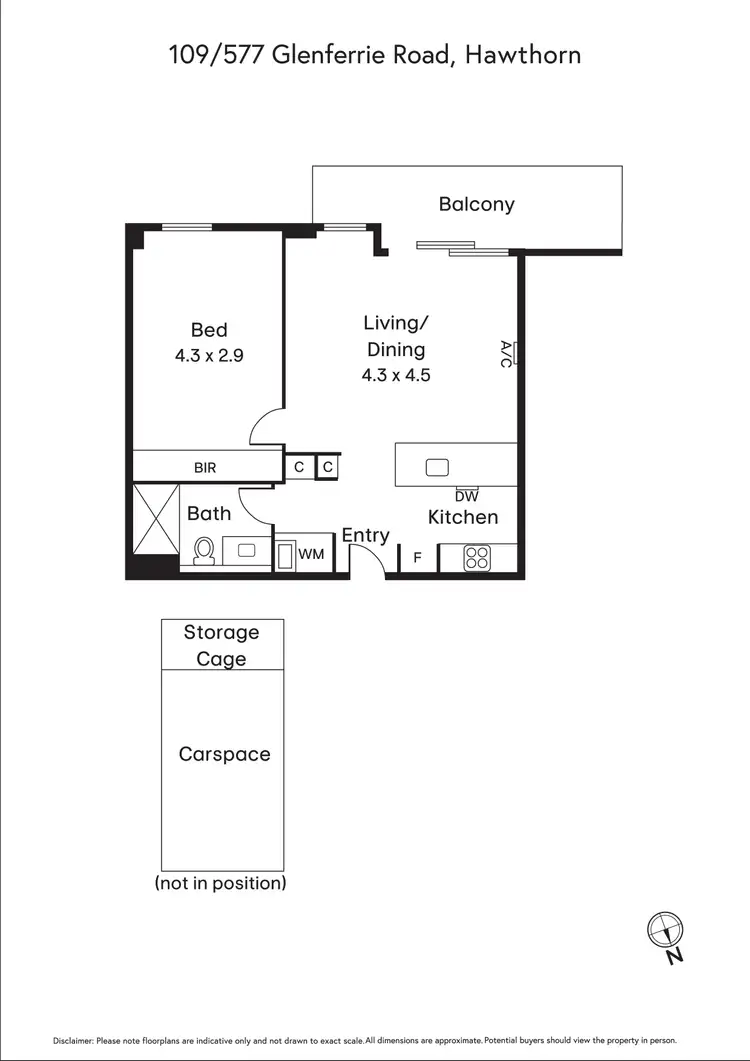 Floorplan of Homely apartment listing, 109/577 Glenferrie Road, Hawthorn VIC 3122