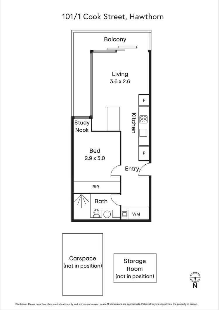 Floorplan of Homely apartment listing, 101/1 Cook Street, Hawthorn VIC 3122