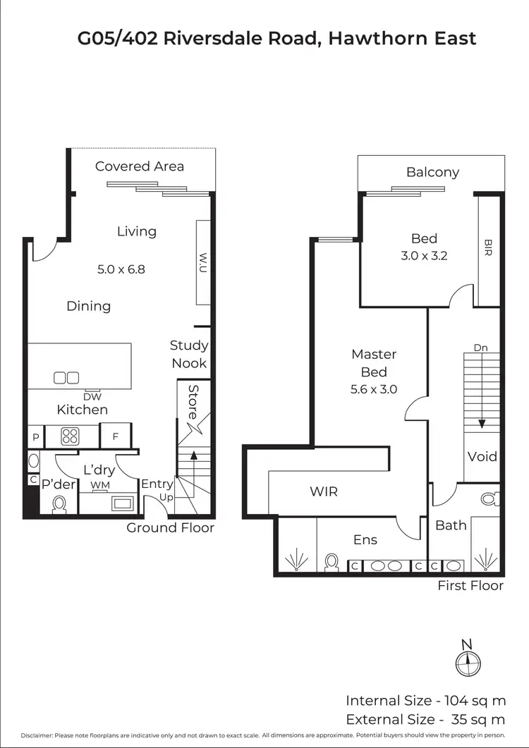 Floorplan of Homely townhouse listing, G05/402 Riversdale Road, Hawthorn East VIC 3123