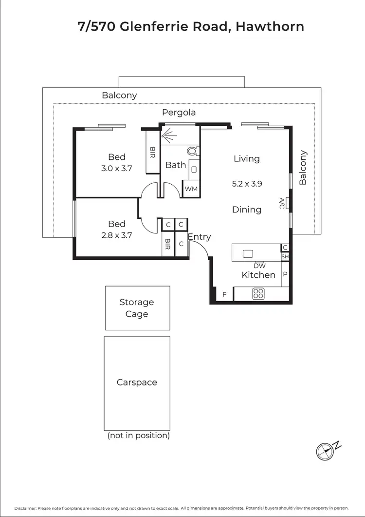 Floorplan of Homely apartment listing, 7/570 Glenferrie Road, Hawthorn VIC 3122