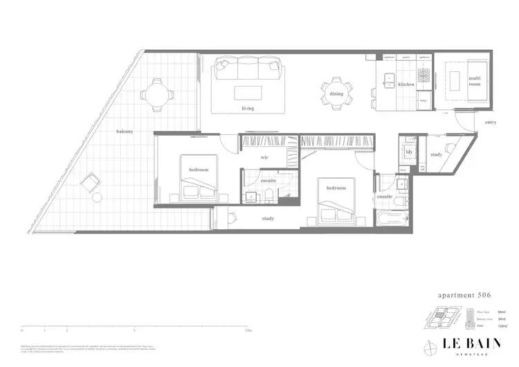 Floorplan of Homely apartment listing, 506/20 Wyandra Street, Newstead QLD 4006