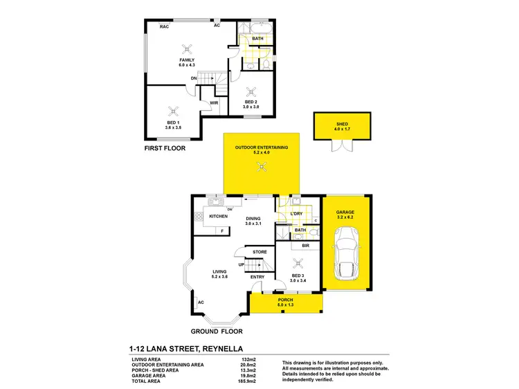 Floorplan of Homely house listing, 1/12 Lana Street, Reynella SA 5161