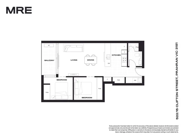 Floorplan of Homely apartment listing, 522/15 Clifton Street, Prahran VIC 3181