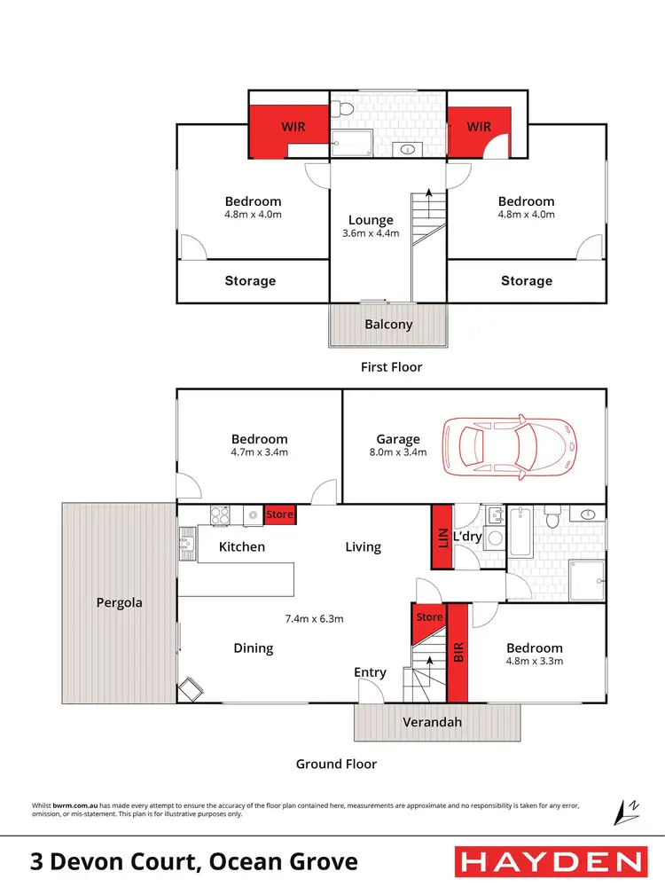 Floorplan of Homely house listing, 3 Devon Court, Ocean Grove VIC 3226