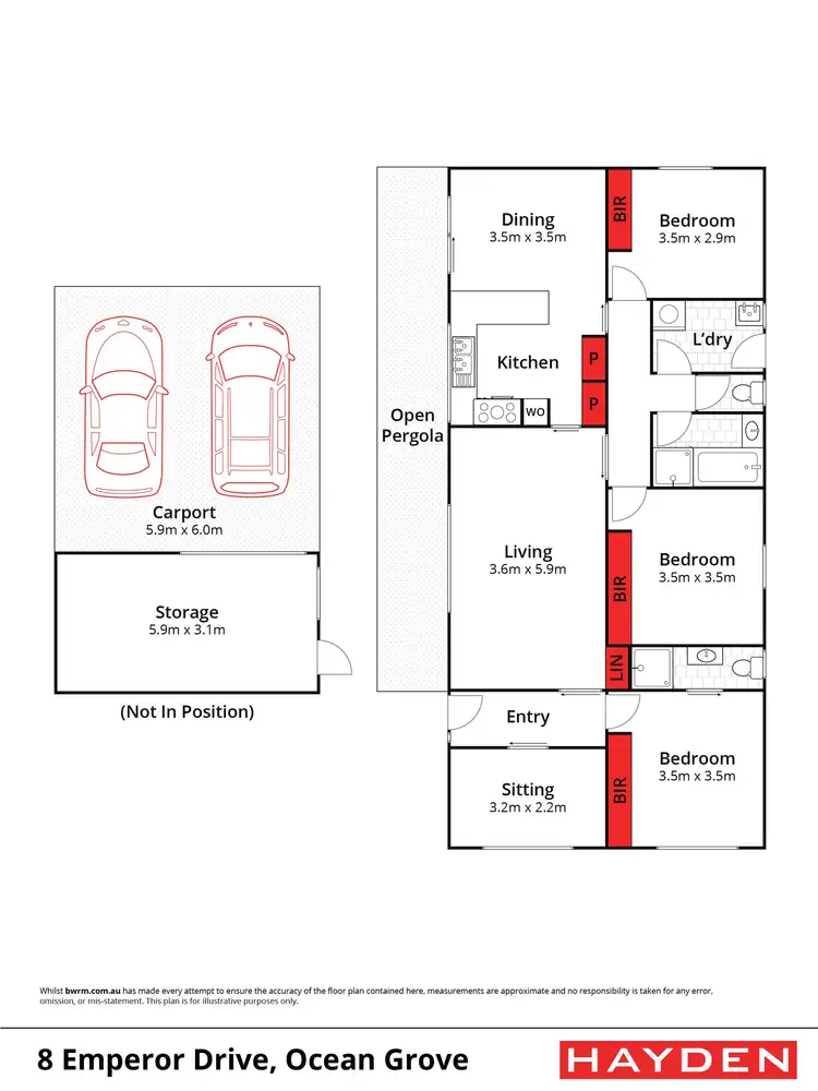 Floorplan of Homely house listing, 8 Emperor Drive, Ocean Grove VIC 3226