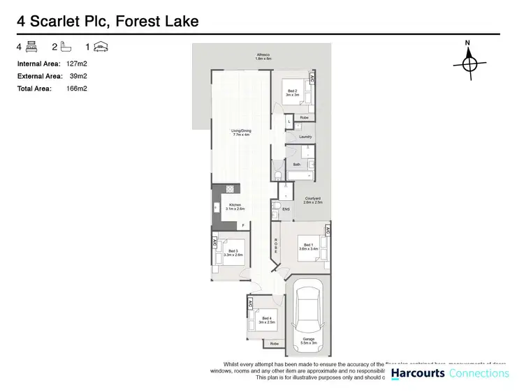 Floorplan of Homely house listing, 4 Scarlet Place, Forest Lake QLD 4078