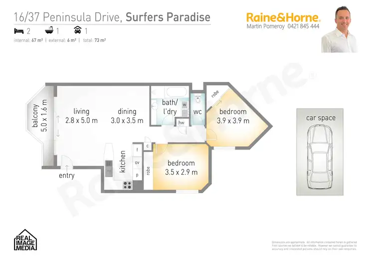 Floorplan of Homely apartment listing, 16/37 Peninsular Drive, Surfers Paradise QLD 4217