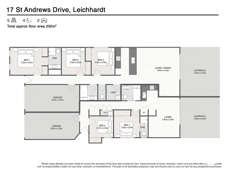 Floorplan of Homely semi-detached listing, 17 Saint Andrews Drive, Leichhardt QLD 4305