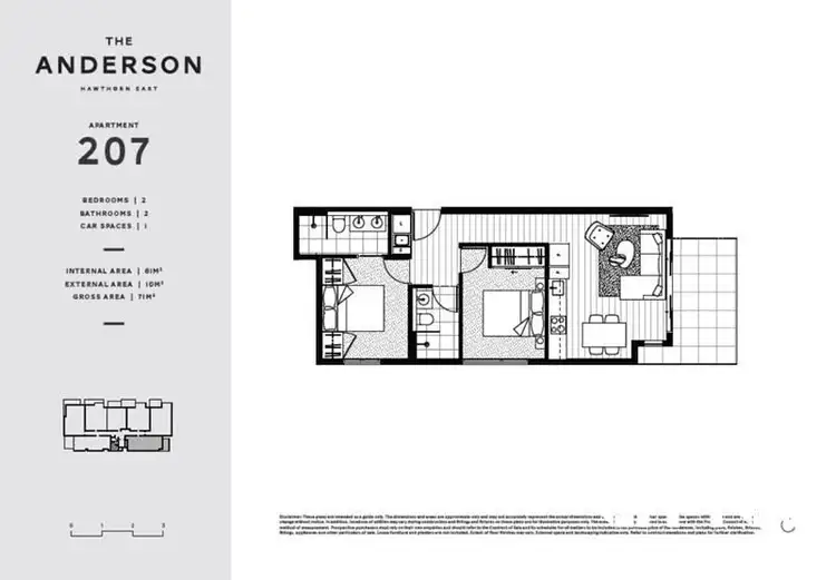 Floorplan of Homely apartment listing, 207/795 Toorak Road, Hawthorn East VIC 3123