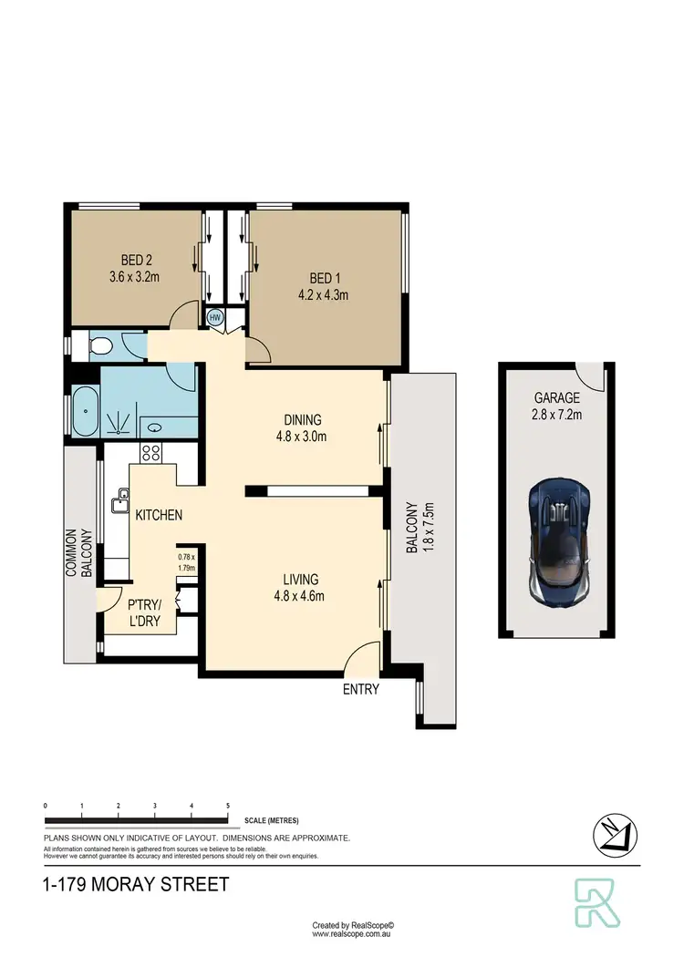 Floorplan of Homely apartment listing, 1/179 Moray Street, New Farm QLD 4005