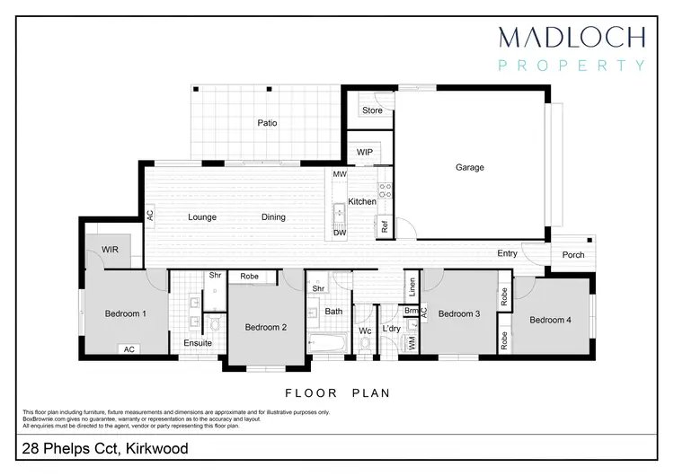 Floorplan of Homely house listing, 28 Phelps Circuit, Kirkwood QLD 4680