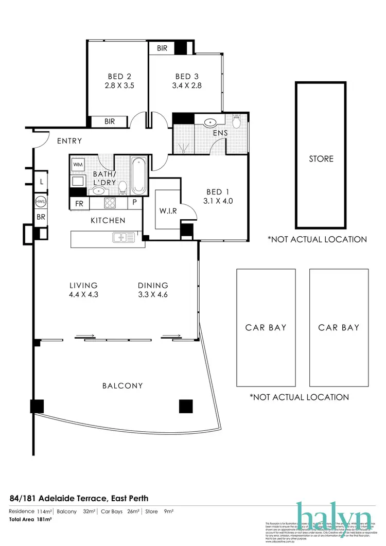Floorplan of Homely apartment listing, 84/181 Adelaide Terrace, East Perth WA 6004