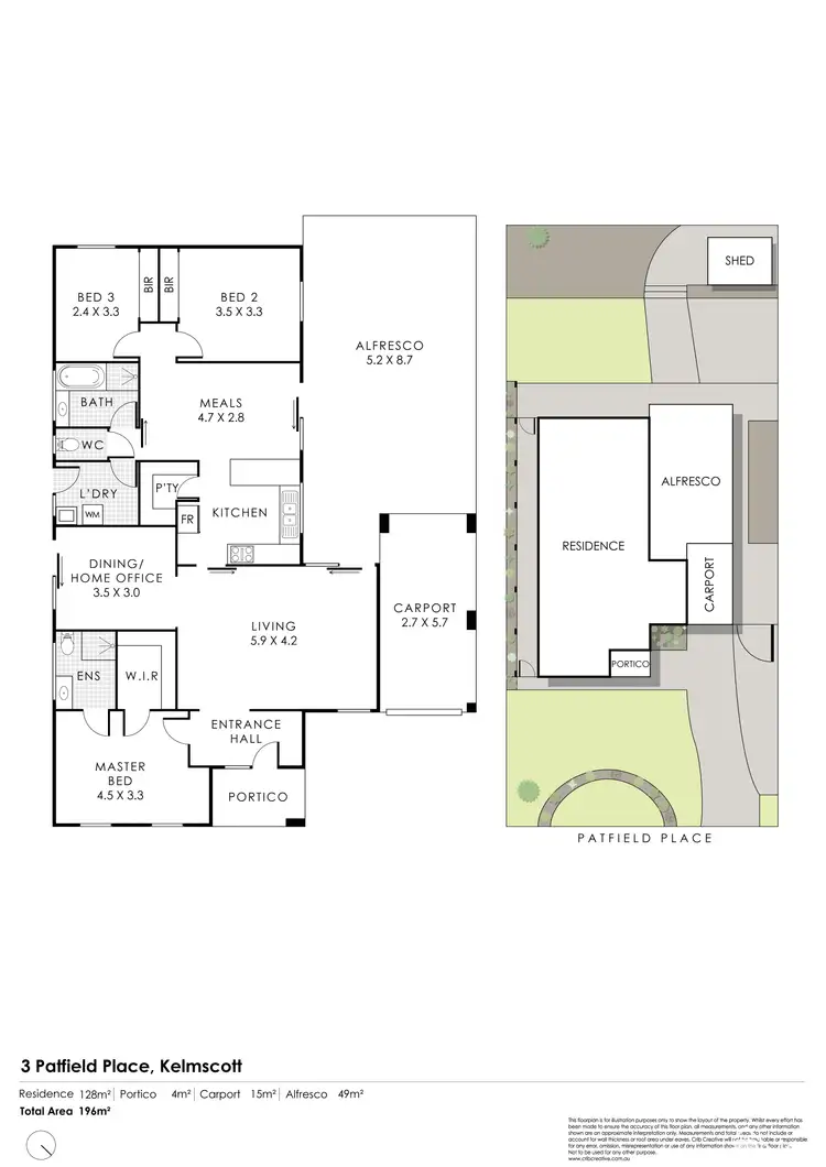 Floorplan of Homely house listing, 3 Patfield Place, Kelmscott WA 6111