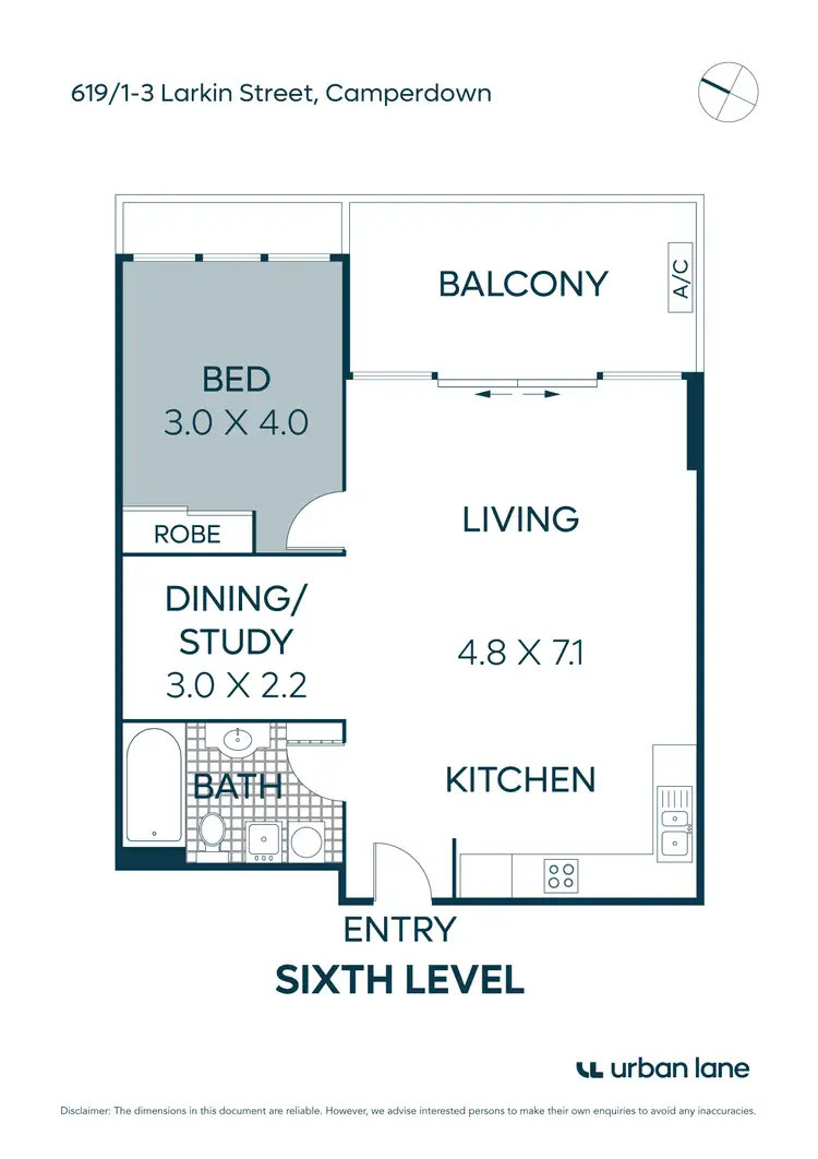Floorplan of Homely apartment listing, 619/1-3 Larkin Street, Camperdown NSW 2050
