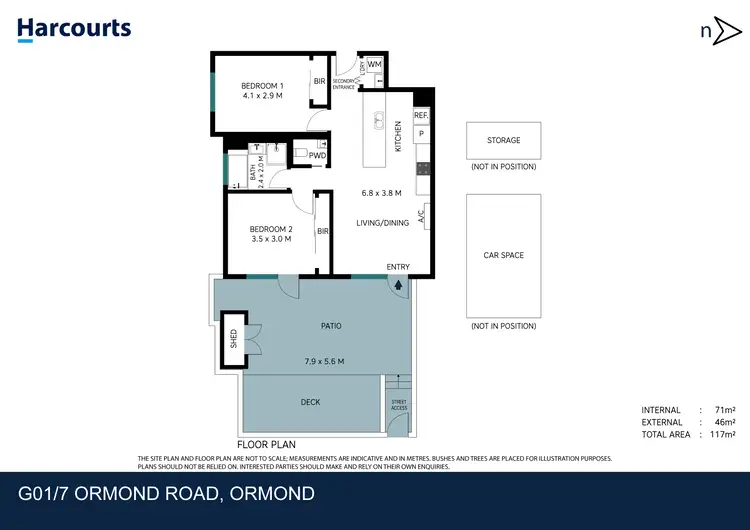 Floorplan of Homely apartment listing, 1/7 Ormond Road, Ormond VIC 3204