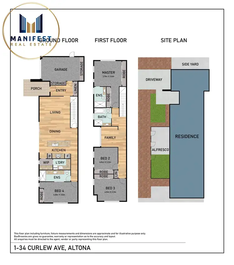 Floorplan of Homely townhouse listing, 1/34 Curlew Avenue, Altona VIC 3018