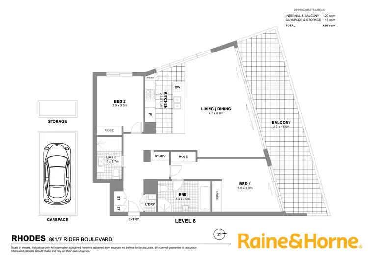 Floorplan of Homely apartment listing, 801/7 Rider Boulevard, Rhodes NSW 2138
