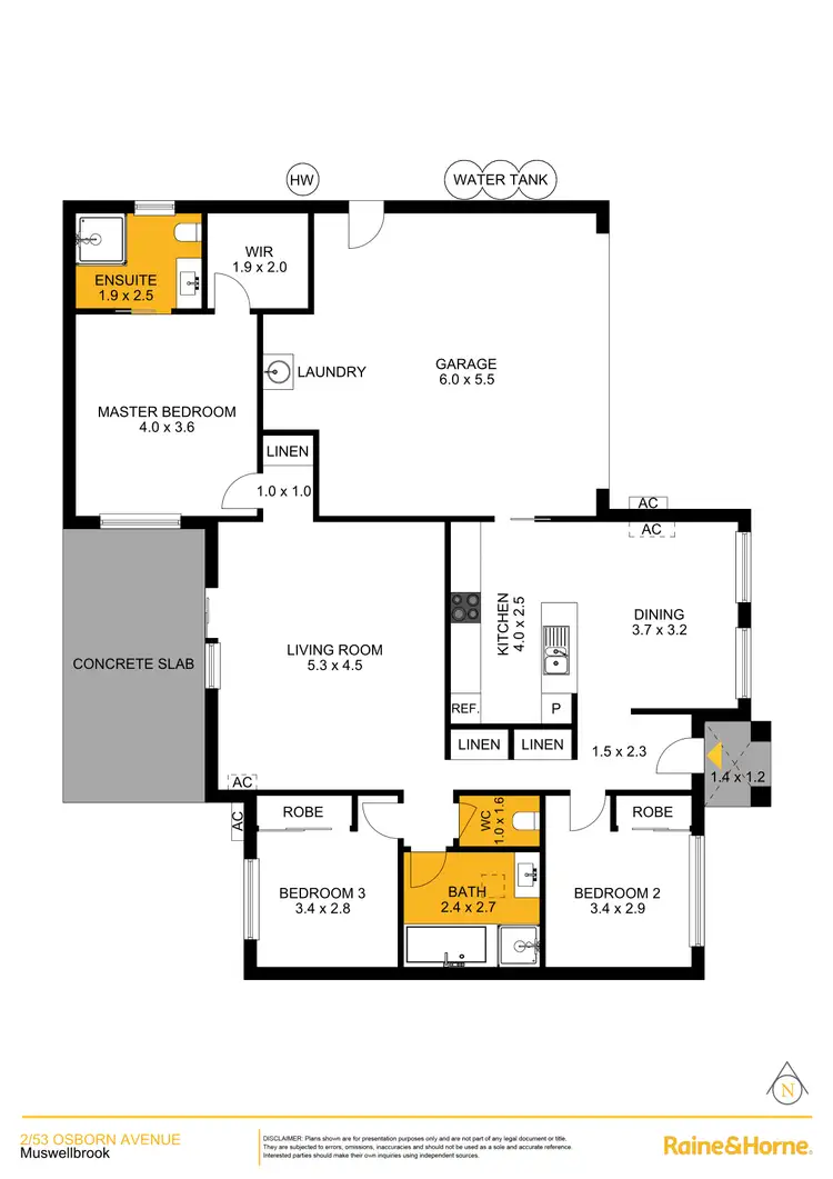 Floorplan of Homely semi-detached listing, 2/53 Osborn Avenue, Muswellbrook NSW 2333