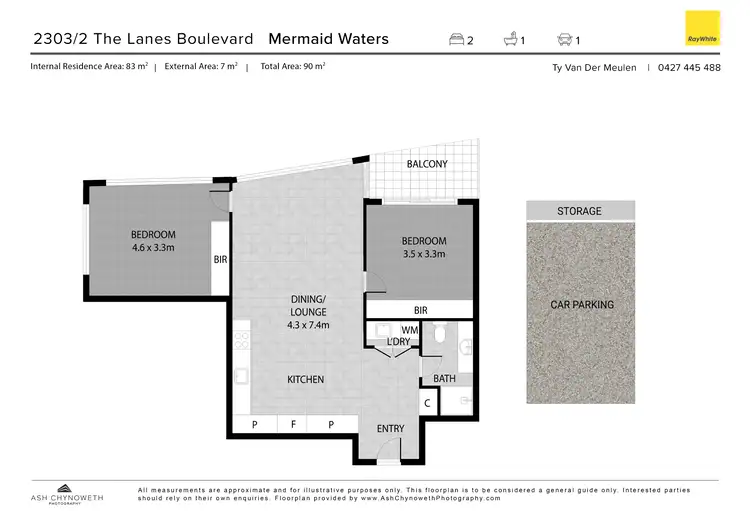 Floorplan of Homely apartment listing, 2303/2 The Lanes Boulevard, Mermaid Waters QLD 4218