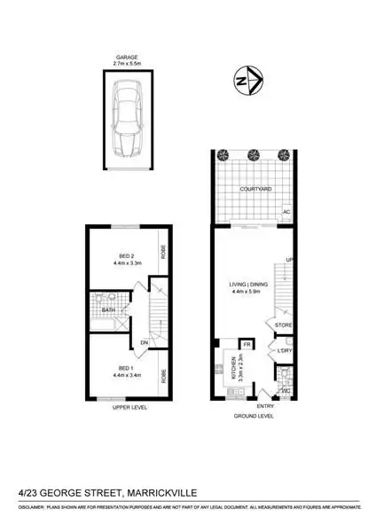 Floorplan of Homely townhouse listing, 4/23 George Street, Marrickville NSW 2204