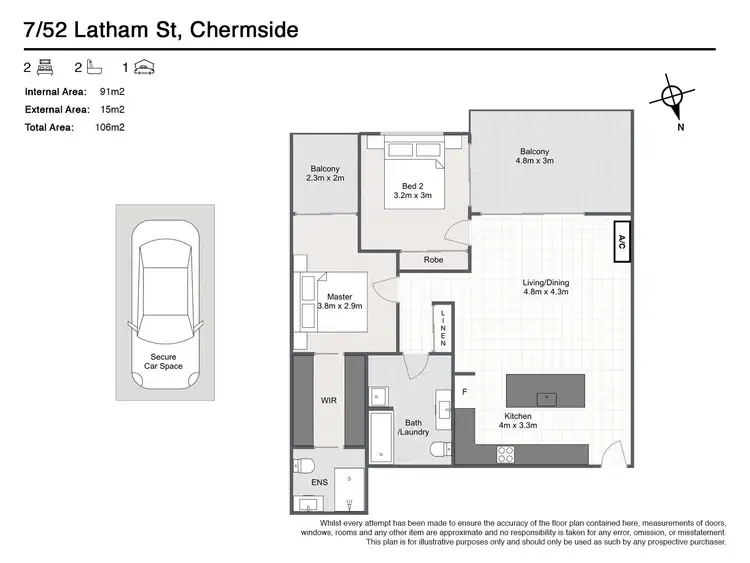 Floorplan of Homely unit listing, 7/52 Latham Street, Chermside QLD 4032