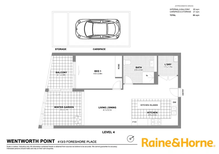 Floorplan of Homely apartment listing, 413/3 Foreshore Place, Wentworth Point NSW 2127