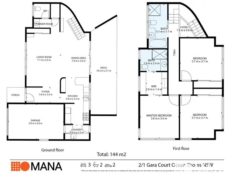 Floorplan of Homely house listing, 2/1 Gara Court, Ocean Shores NSW 2483