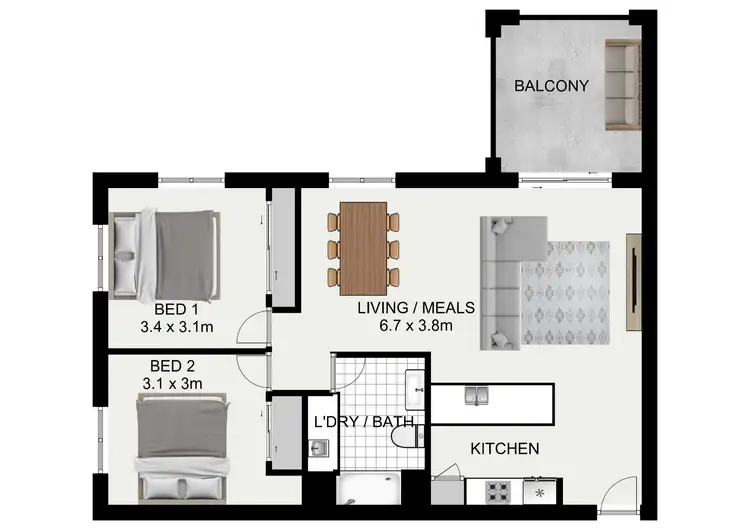 Floorplan of Homely apartment listing, 39/171 Scarborough Street, Southport QLD 4215