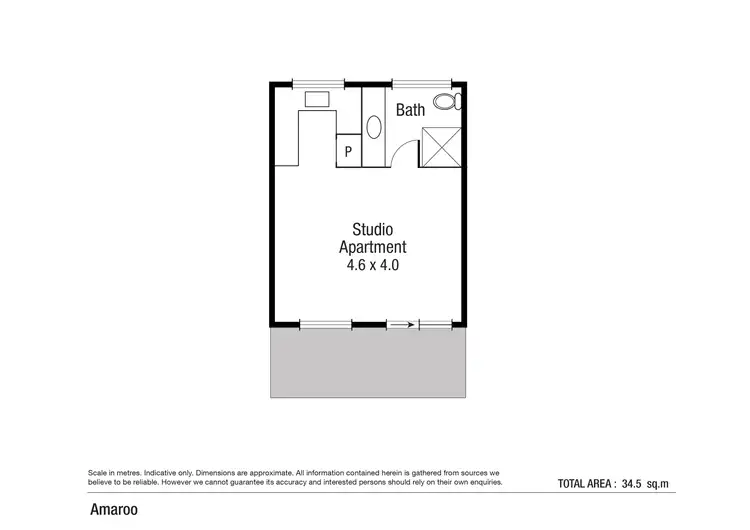 Floorplan of Homely studio listing, 32/61-79 Mandalay Avenue, Nelly Bay QLD 4819