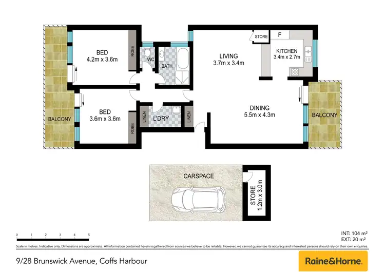 Floorplan of Homely unit listing, 9/28 Brunswick Avenue, Coffs Harbour NSW 2450